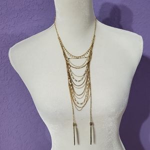 American Eagle Gold Tone Statement Necklace